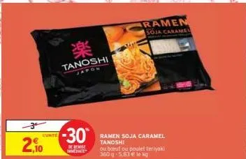 l'unite  2,10  楽  tanoshi  japon  -30  de remise immediate  ramen  soja caramel 