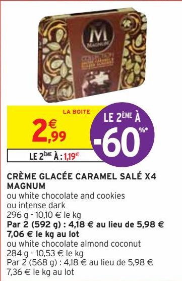 CRÈME GLACÉE CARAMEL SALÉ X4 MAGNUM