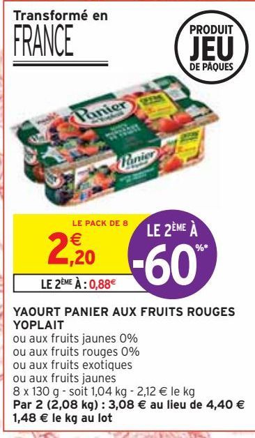 YAOURT PANIER AUX FRUITS ROUGES YOPLAIT