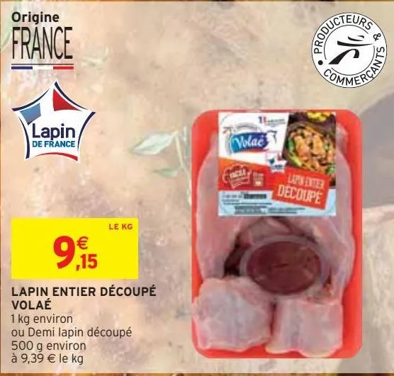 lapin entier découpé volaé