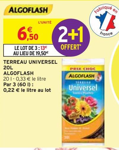 TERREAU UNIVERSEL 20L ALGOFLASH