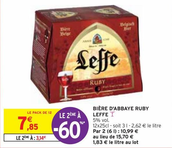 BIÈRE D'ABBAYE RUBY LEFFE