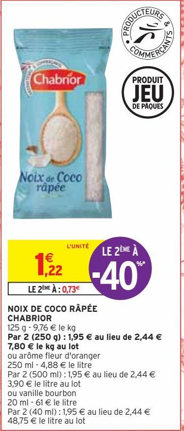 NOIX DE COCO RÂPÉE CHABRIOR