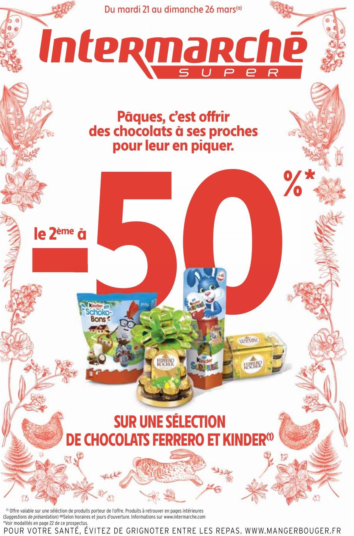 SUR UNE SÉLECTION DE CHOCOLATS FERRERO ET KINDER