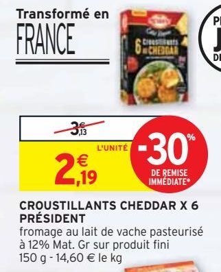 CROUSTILLANTS CHEDDAR X 6  PRÉSIDENT