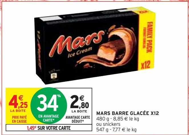 MARS BARRE GLACÉE X12
