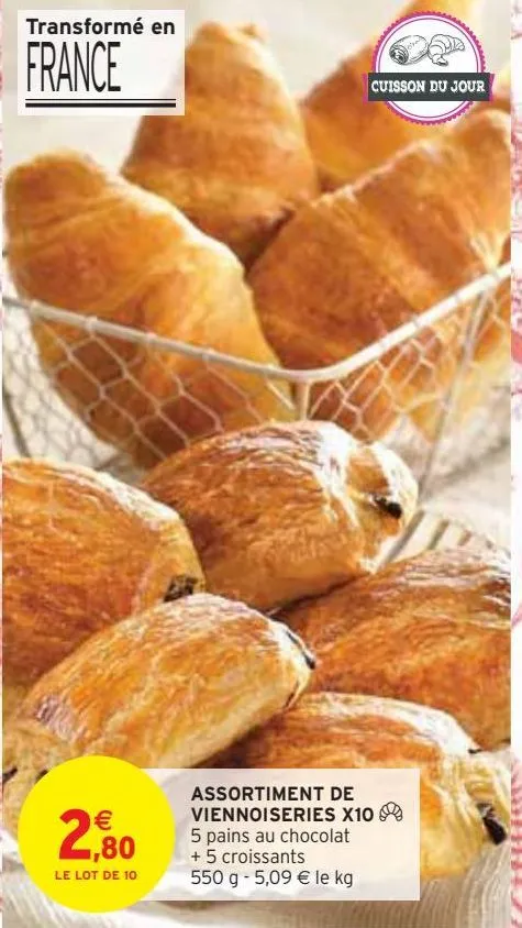 assortiment de  viennoiseries x10