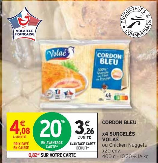 CORDON BLEU  x4 SURGELÉS  VOLAÉ