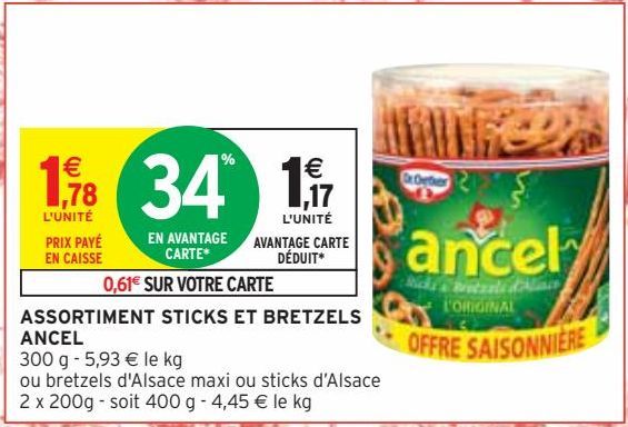 ASSORTIMENT STICKS ET BRETZELS  ANCEL