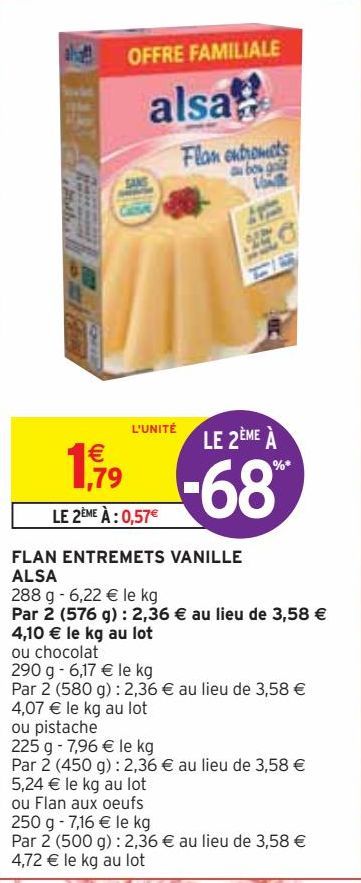 FLAN ENTREMETS VANILLE  ALSA