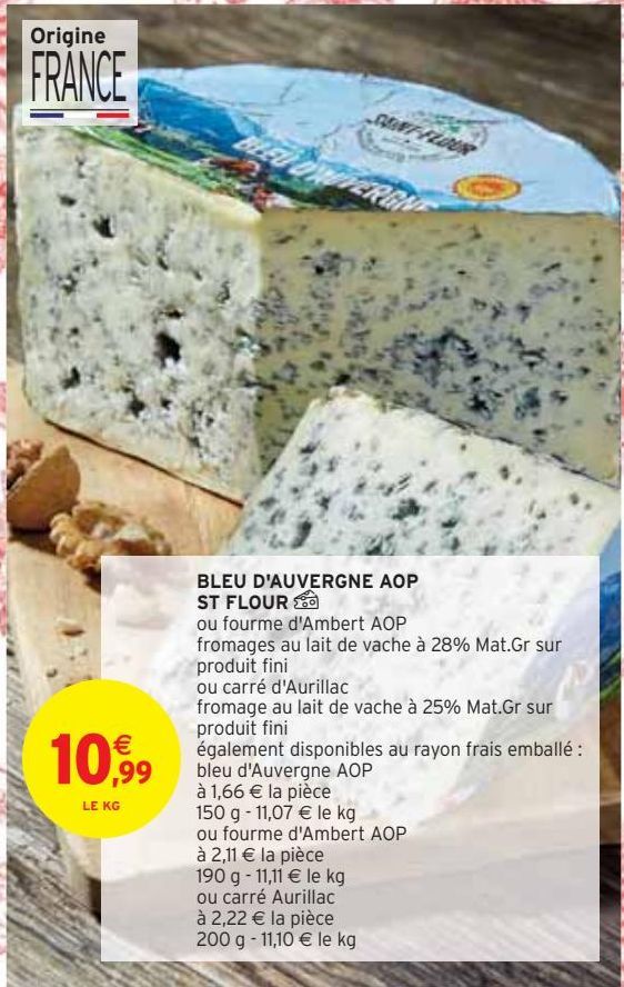 BLEU D'AUVERGNE AOP  ST FLOUR