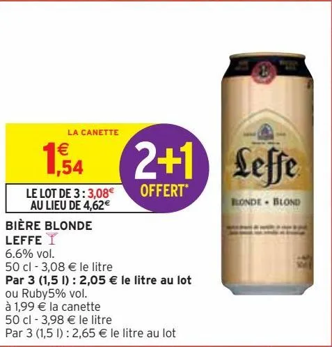 bière blonde  leffe 