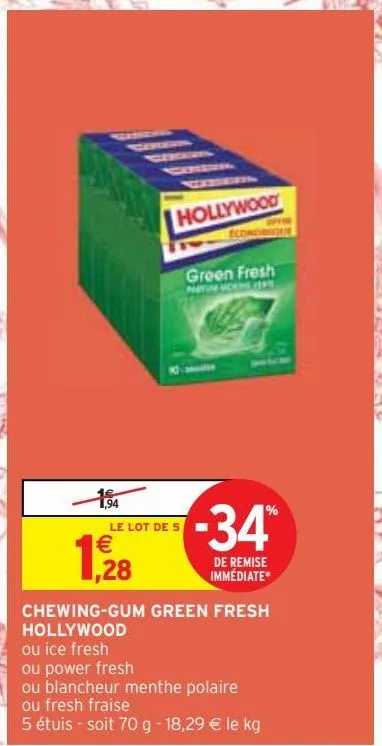 chewing-gum green fresh  hollywood