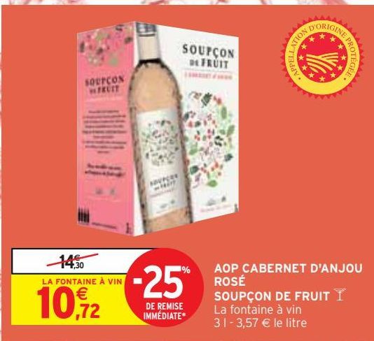 AOP CABERNET D'ANJOU  ROSÉ SOUPÇON DE FRUIT