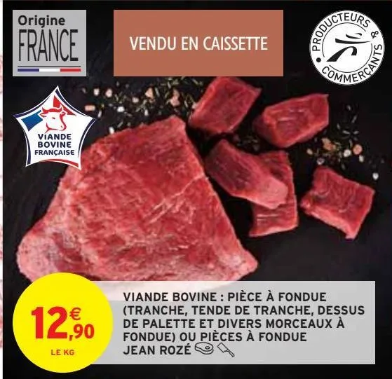 viande bovine : bourguignon (collier, poitrine et divers morceaux sans os à bourguignon) ou bourguignon à mijoter le kg jean rozé 