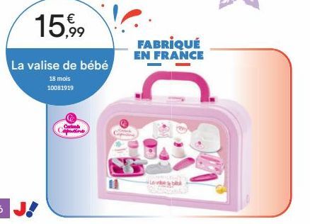 15,99  La valise de bébé  18 mois 10081919  Cases  FABRIQUÉ EN FRANCE 