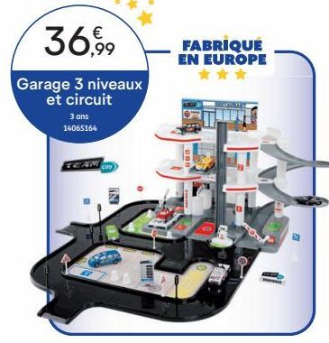 36,99  Garage 3 niveaux et circuit  3 ans 14065164  CAM City  IN  FABRIQUÉ EN EUROPE  