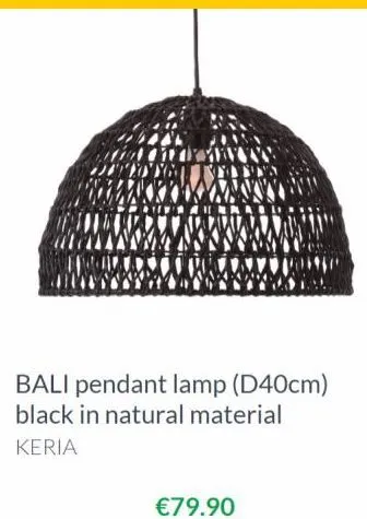 bali pendant lamp (d40cm) black in natural material  keria  €79.90 
