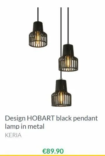 design hobart black pendant lamp in metal  keria  €89.90 