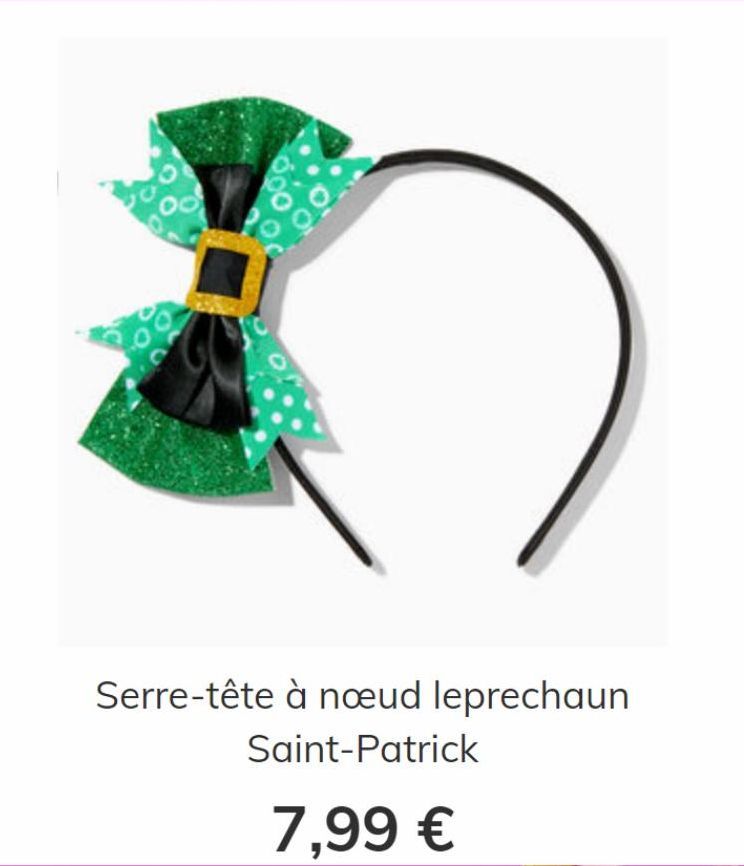 serre-tete a neud leprechaun Saint-Patrick