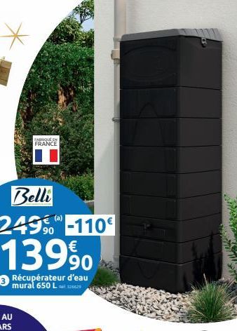 Belli  249-110€  13990  Récupérateur d'eau mural 650 L120629  FABRIQUE EN  FRANCE 