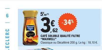 café soluble Maxwell house