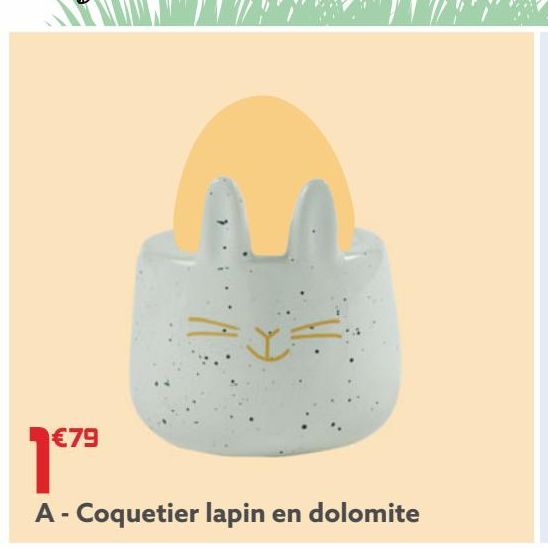 Coquetier lapin en dolomite