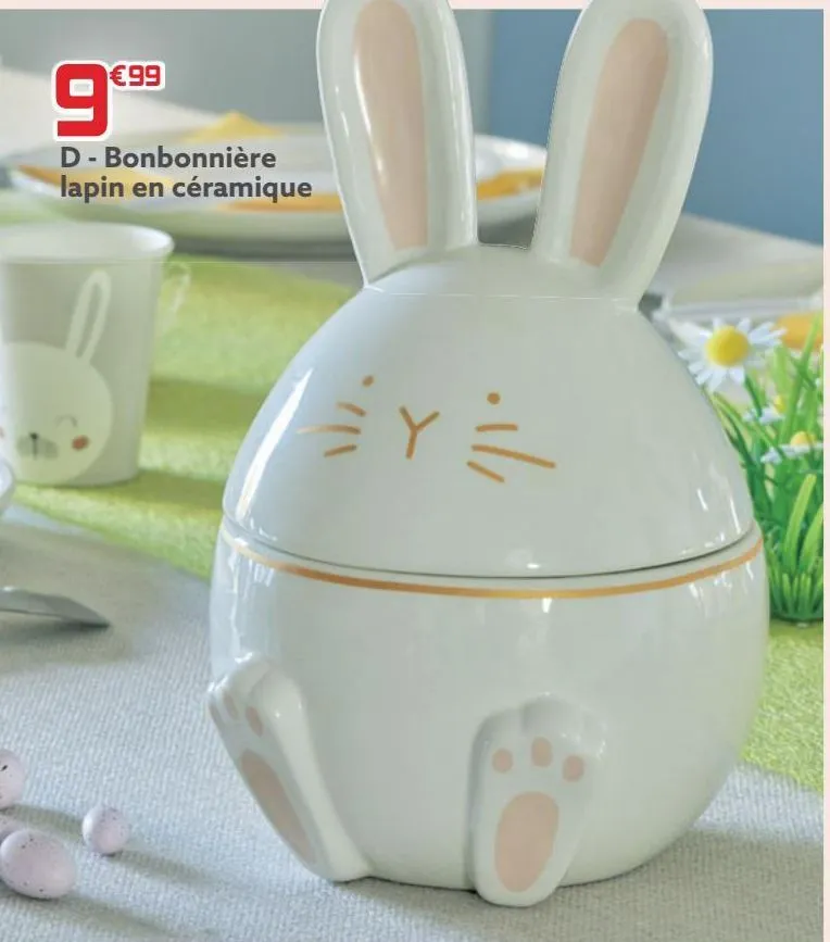 bonbonniere lapin en ceramique