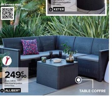 Scannez-moi  OO  33-345 PROS O  249%  dont 2,99 € deco-participation Lensemble  ALLIBERT  TABLE COFFRE 