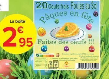 20Oeufs frais Poules au Sol  en  La boîte  €  Pâques 95 Faites des oeufs in  fête  ASING 