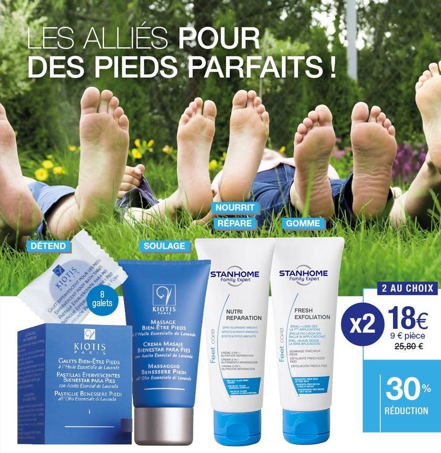 LES ALLIES POUR DES PIEDS PARFAITS!  DÉTEND  w/9  PARTING  KIOTIS  PARIS  8  galets  DELNDE PA  ERI PIED  GALET EFFERVESCENT POUR LES PEDS EFFERVESCENT FOOT BATH TABLET PASTILLA EFERVESCENTE PARA PES 