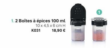 1.2 Boîtes à épices 100 ml  10 x 4,5 x 6 cm H  18,90 €  K031 