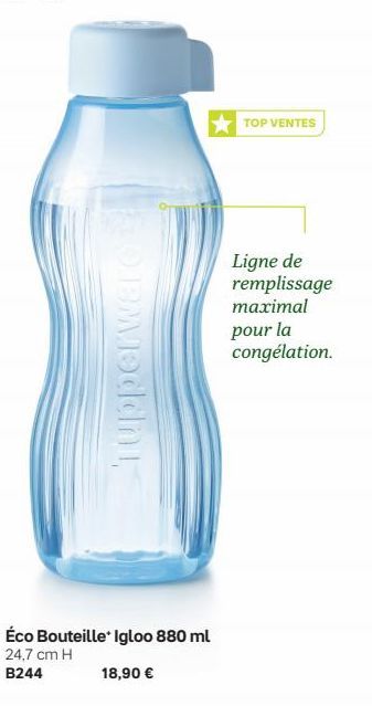 Tupperware  TOP VENTES  Ligne de remplissage maximal  pour la congélation. 