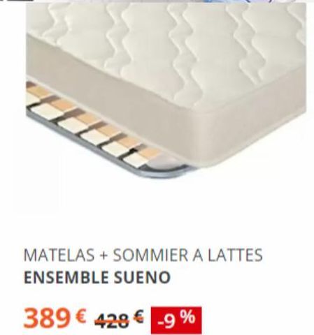 THUL  MATELAS + SOMMIER A LATTES ENSEMBLE SUENO  389€ 428 € -9% 