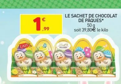 le sachet de chocolat de paques