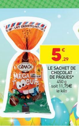 Le sachet de chocolat de paques 