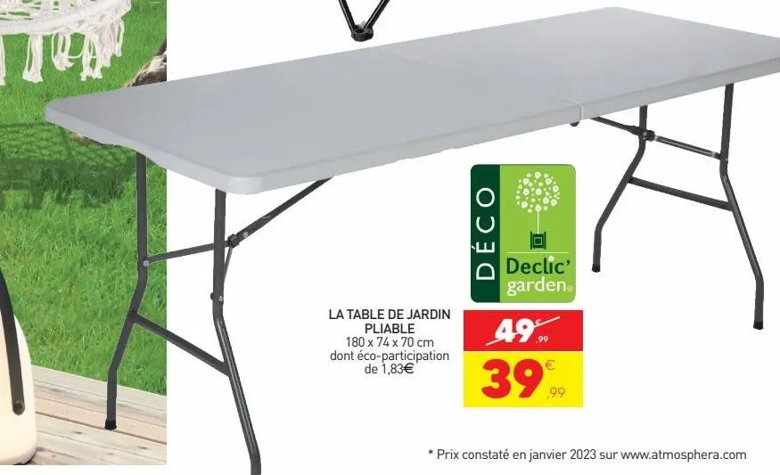 la table de jardin pliable