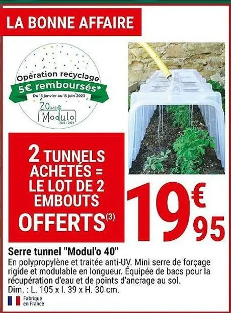 serre tunnel modul´o 40