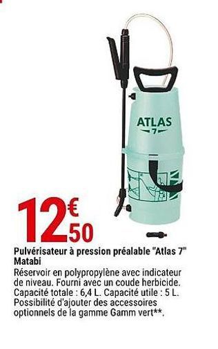 pulvérisateur a pression prealable Atlas 7 Matabi