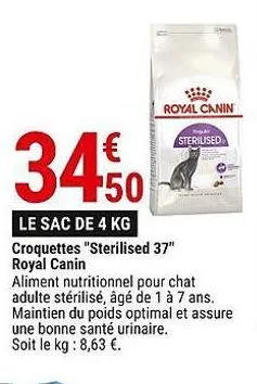 croquettes sterilised 37 royal canin