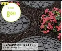 l'inte  8690  pas japonais galet river rock 45 cm-neversible 