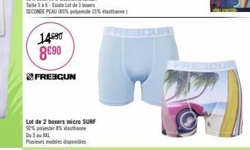 14690 8690  FRESCUN  Lot de 2 boxers micro SURF 92% polyester 8% elasthanne Du S au XXL  Plusieurs modeles disponibles  STRETCH 