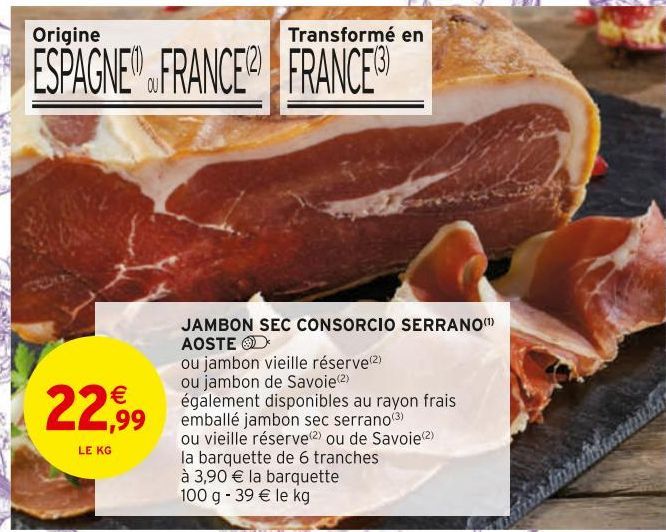 JAMBON SEC CONSORCIO SERRANO AOSTE