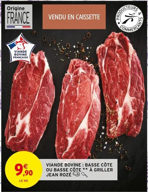 viande bovine: basse côte ou basse côte à griller jean rozé