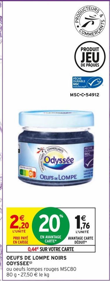 oeufs de lompe noirs Odyssée