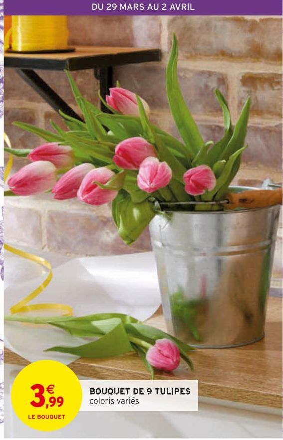 bouquet de 9 tulipes