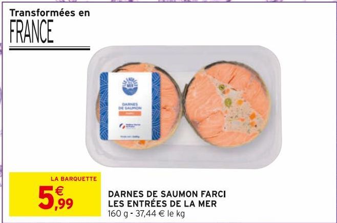 Darnes de saumon farci les entrées de la mer