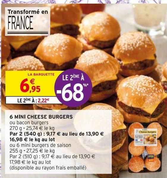 6 mini cheese burgers