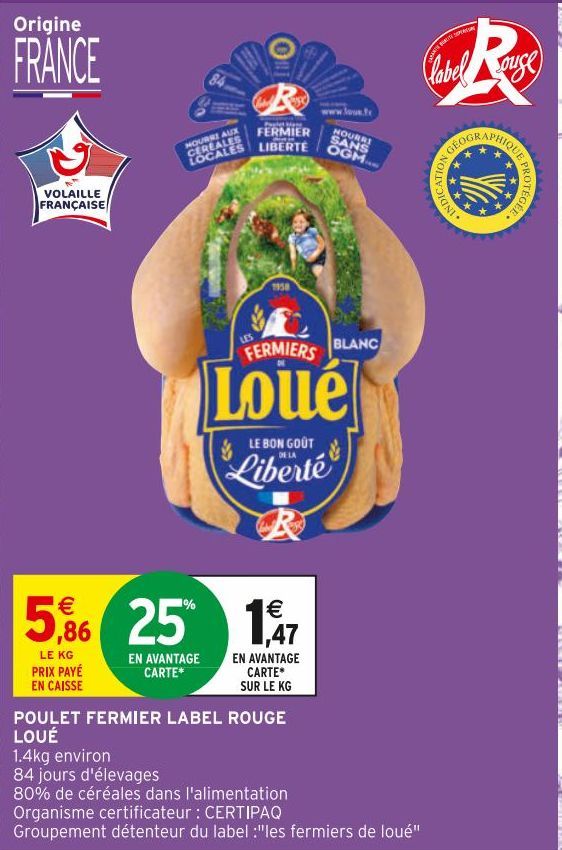 poulet fermier label rouge Loué