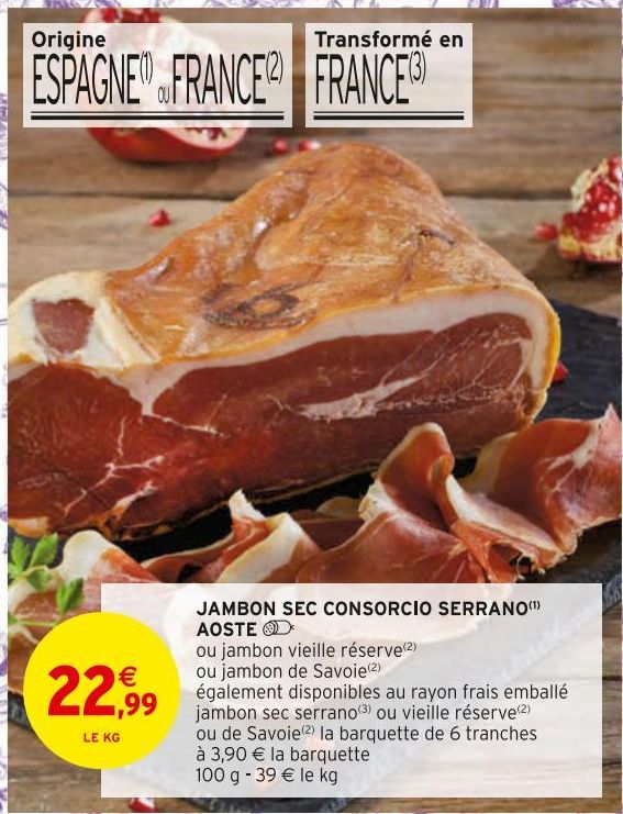 jambon sec consorcio serrano Aoste